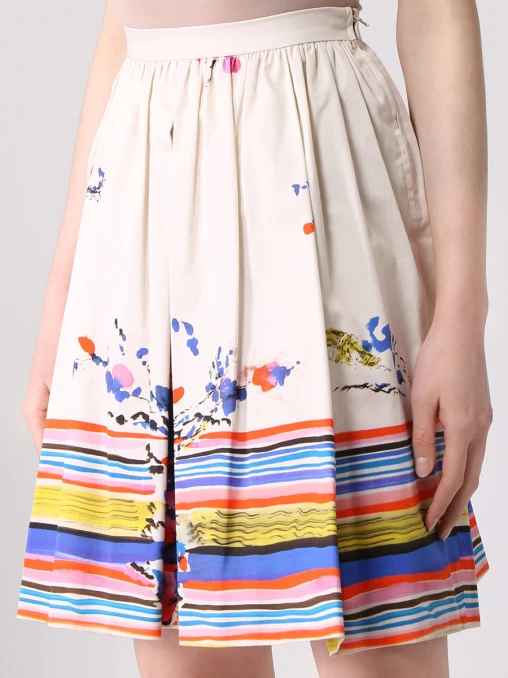 Юбка хлопковая с принтом RED VALENTINO