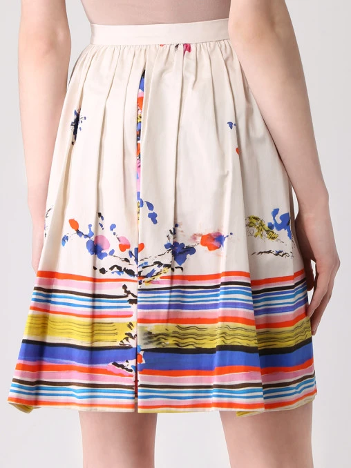 Юбка хлопковая с принтом RED VALENTINO