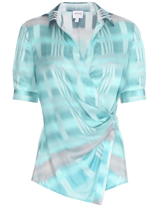 Блуза шелковая с принтом ARMANI  COLLEZIONI