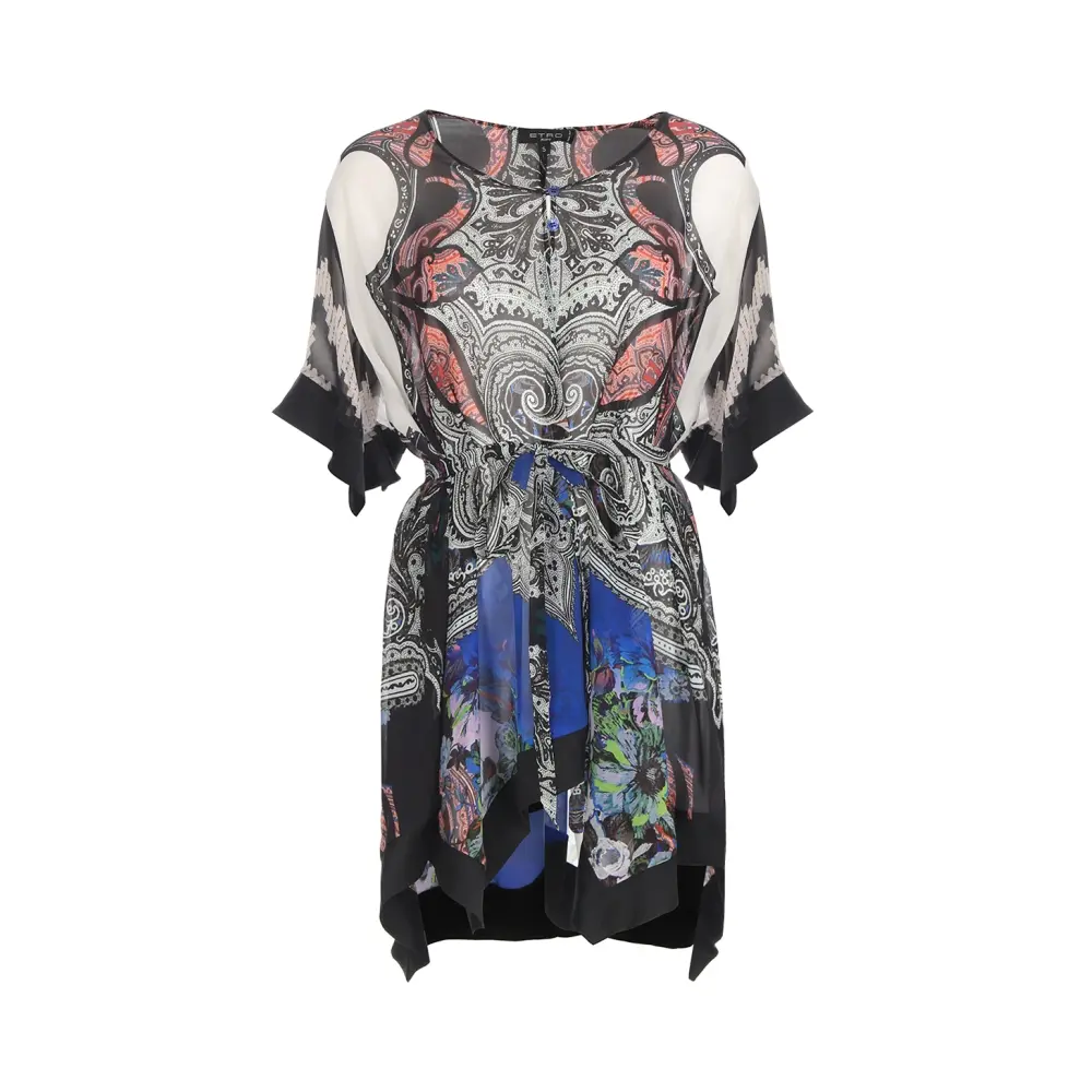 Туника шелковая с принтом
