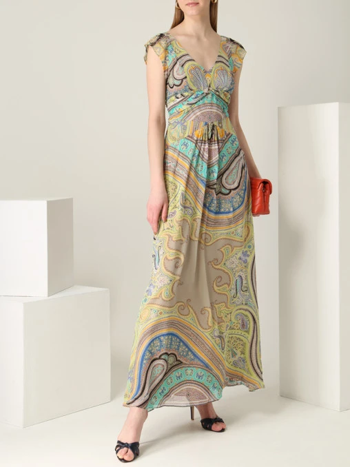 Платье шелковое с принтом ETRO