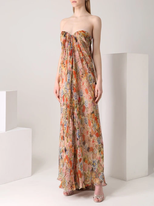 Платье шелковое ALEXANDER MCQUEEN