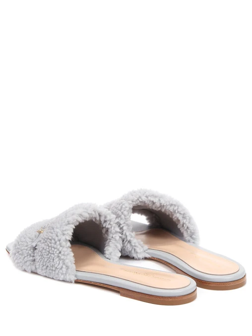 Шлепанцы кожаные Ribbon Cortina GIANVITO ROSSI
