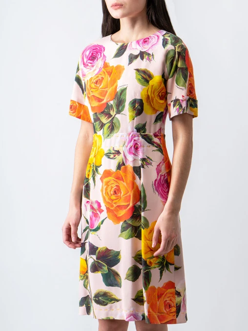 Платье с принтом DOLCE & GABBANA