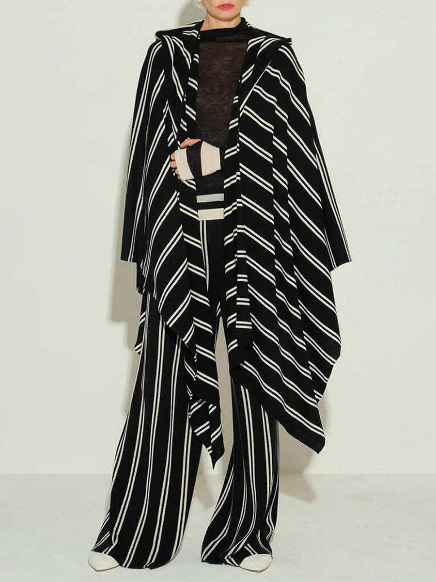 Накидка шерстяная в полоску