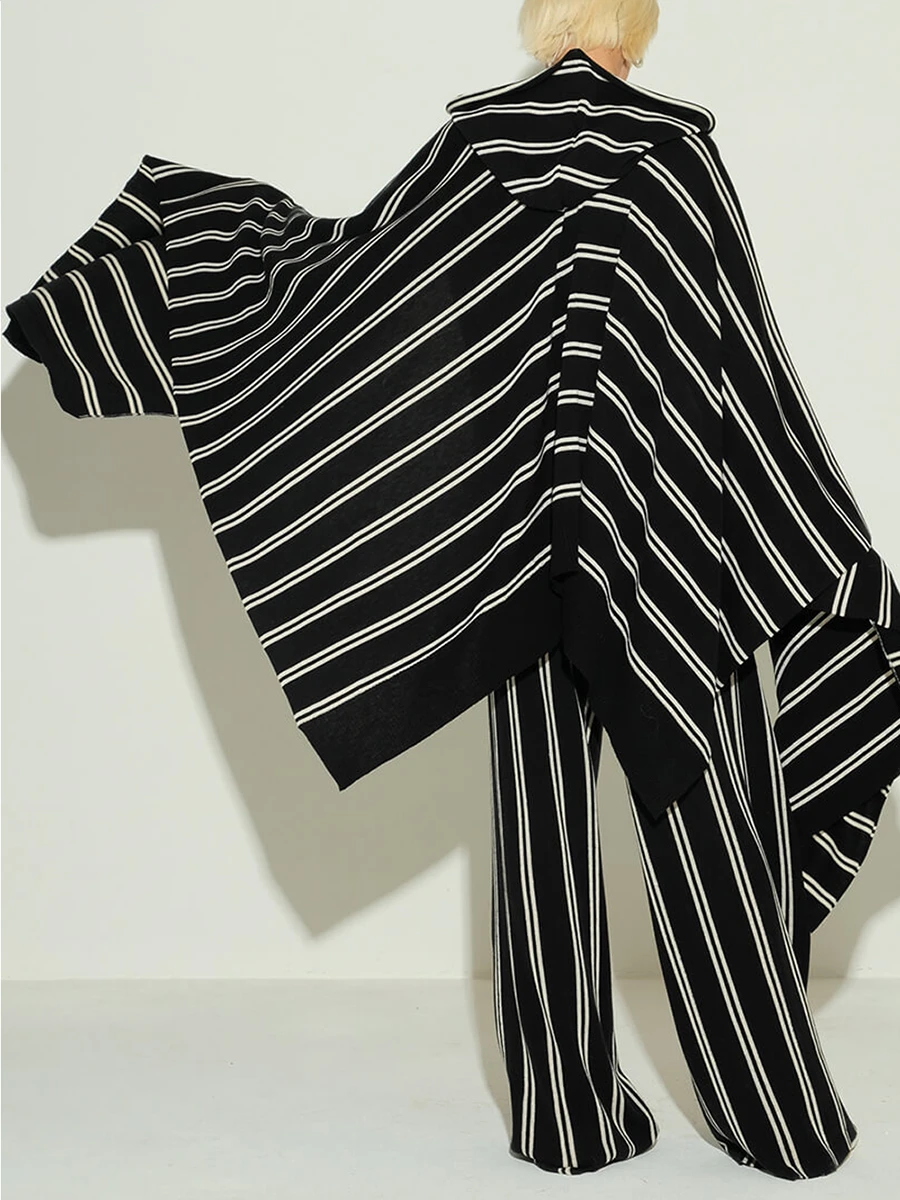 Накидка шерстяная в полоску