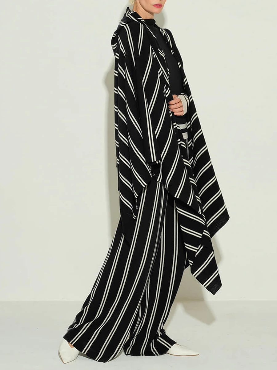 Накидка шерстяная в полоску