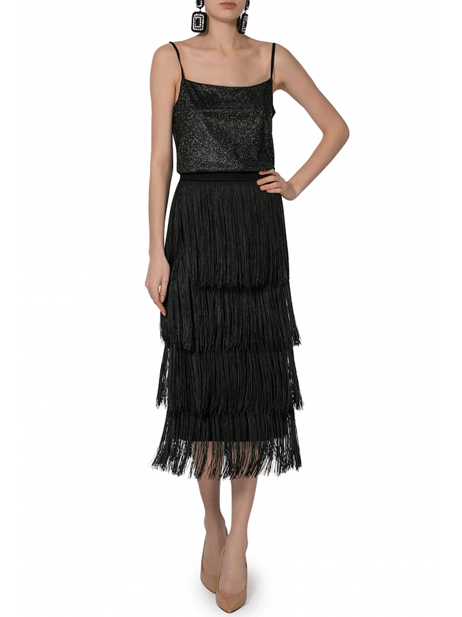 Юбка из вискозы с бахромой