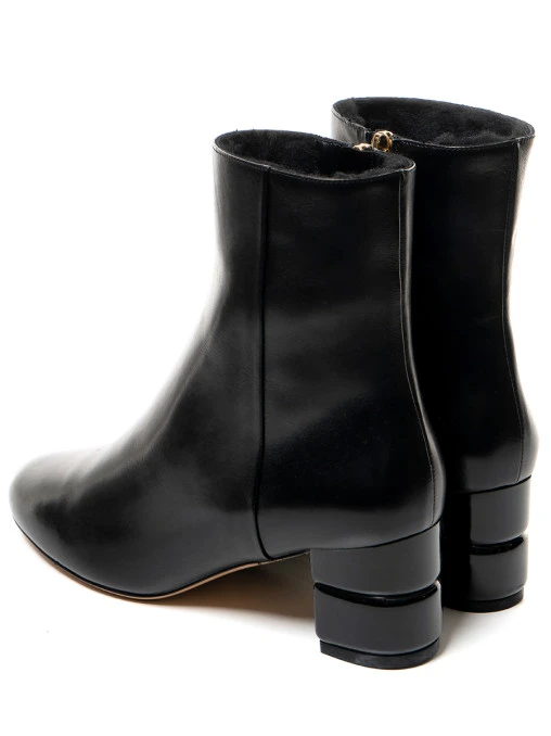 Ботильоны кожаные на меху S.FERRAGAMO