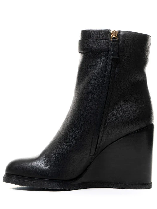 Ботильоны кожаные на меху S.FERRAGAMO