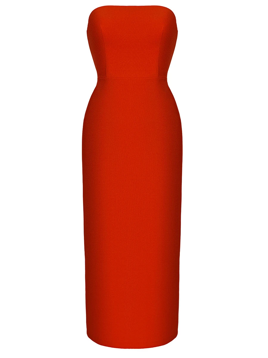 Платье-бюстье однотонное