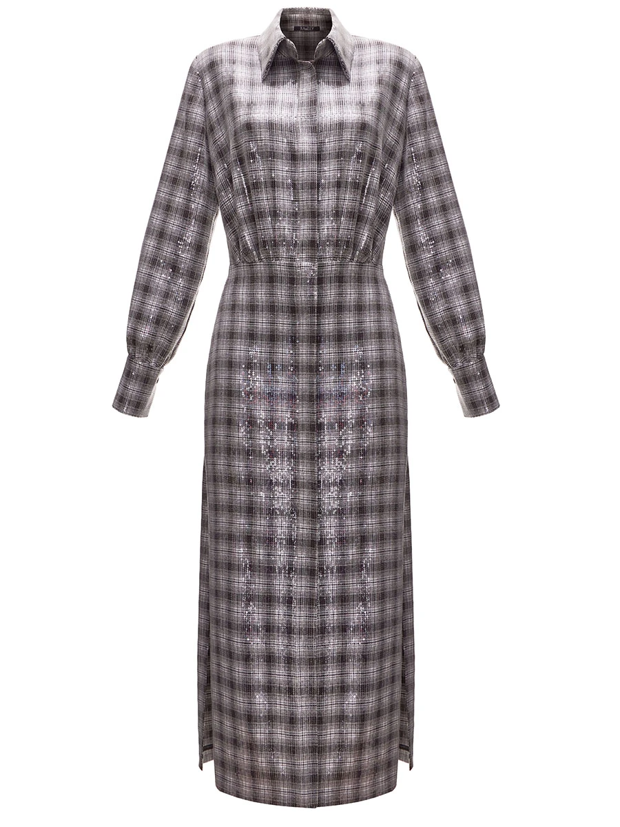 Платье-рубашка с пайетками