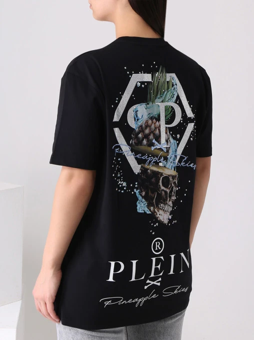 Футболка хлопковая с принтом PHILIPP PLEIN