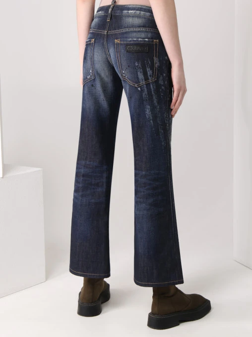 Джинсы-клеш хлопковые DSQUARED2