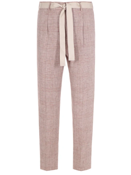 Брюки льняные в клетку CAPPELLINI