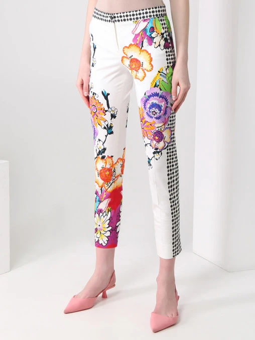 Брюки хлопковые с принтом ETRO