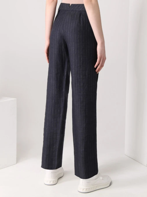 Брюки льняные в полоску BRIONI