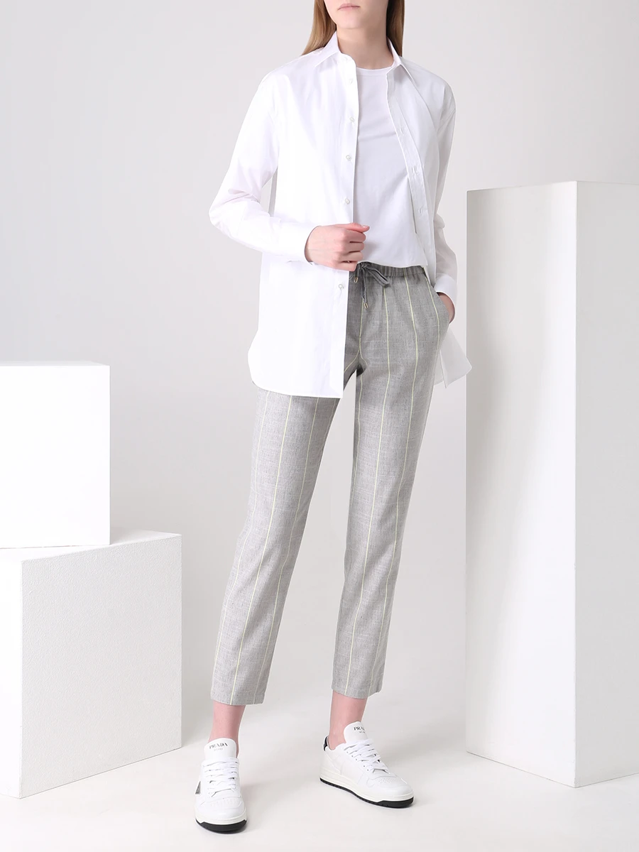 Брюки шерстяные в полоску