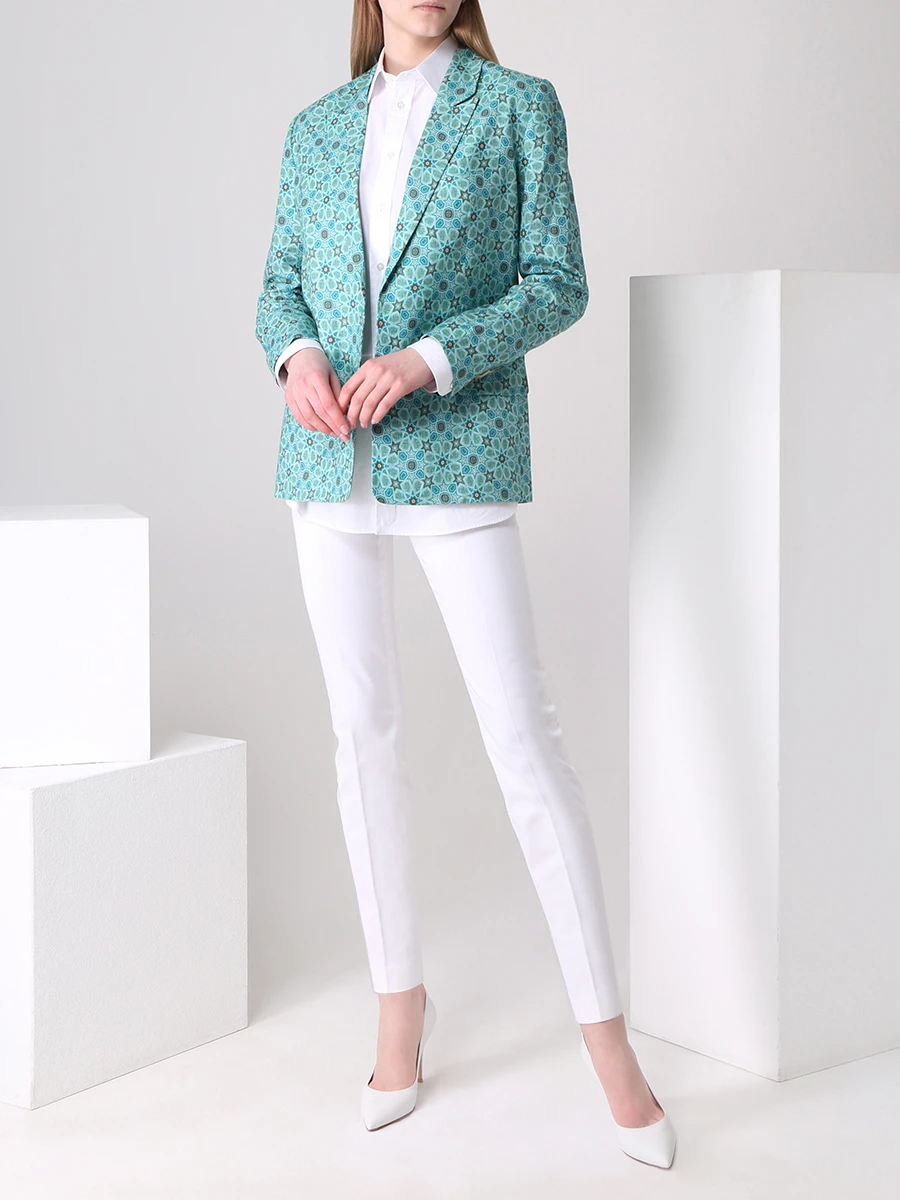 Пиджак льняной с принтом