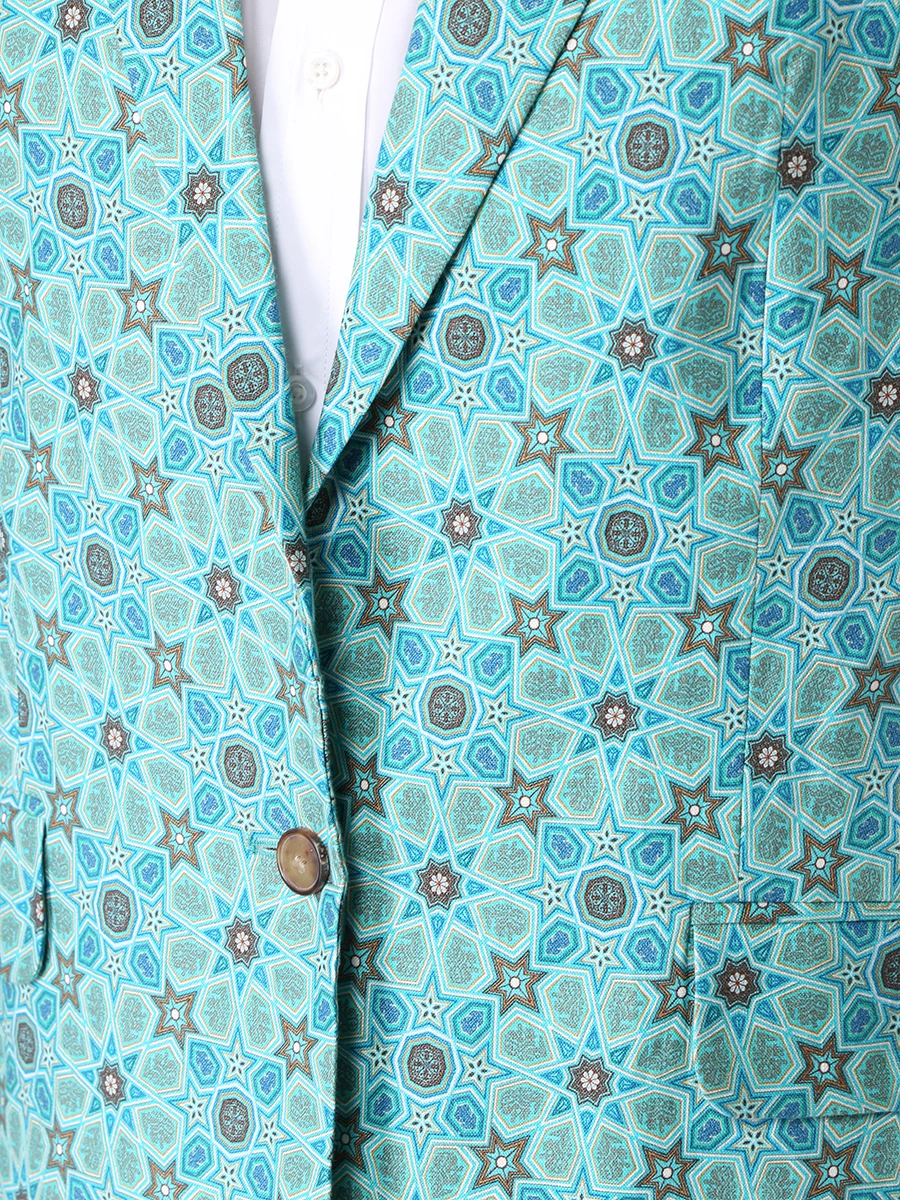 Пиджак льняной с принтом