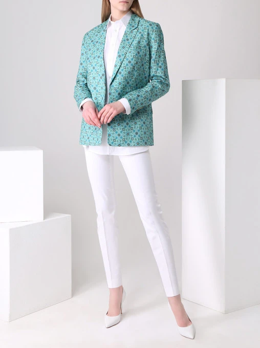 Пиджак льняной с принтом ALEXANDER TEREKHOV