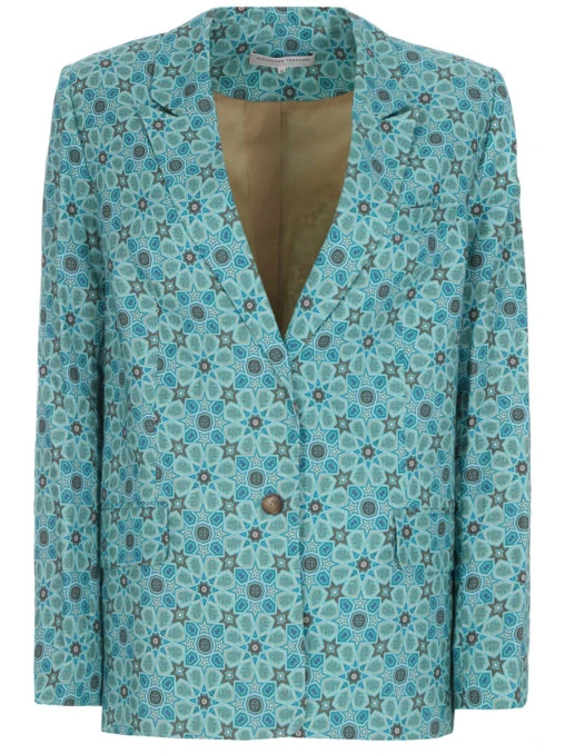 Пиджак льняной с принтом ALEXANDER TEREKHOV