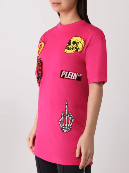 Футболка хлопковая с принтом PHILIPP PLEIN
