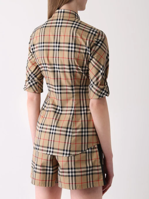 Рубашка хлопковая в клетку BURBERRY