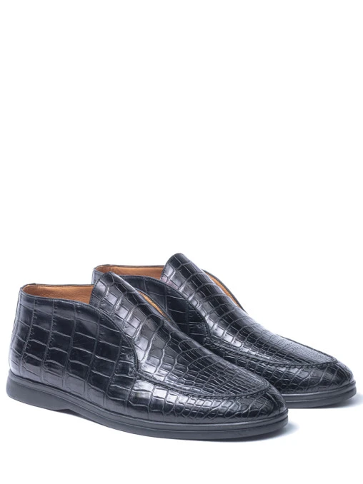 Лоферы из кожи крокодила BARDINI