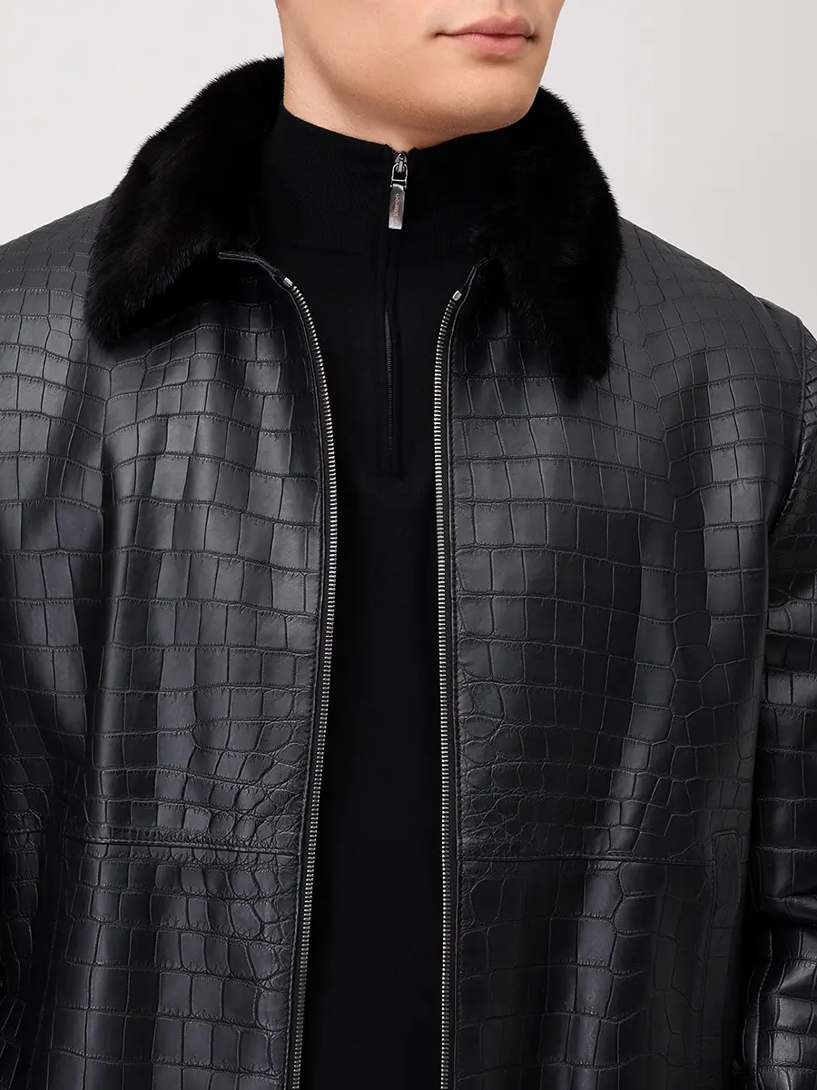Куртка из кожи крокодила