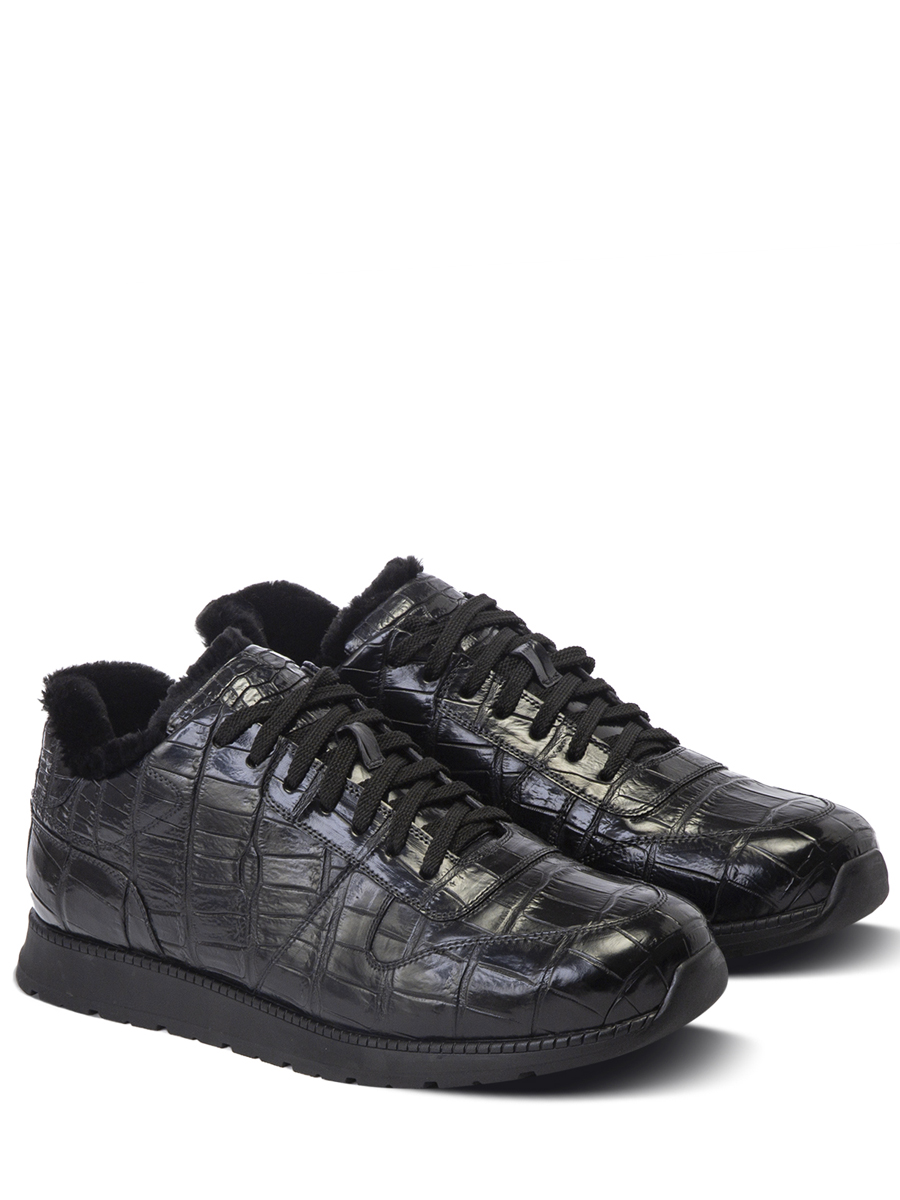 Кроссовки из кожи крокодила на меху