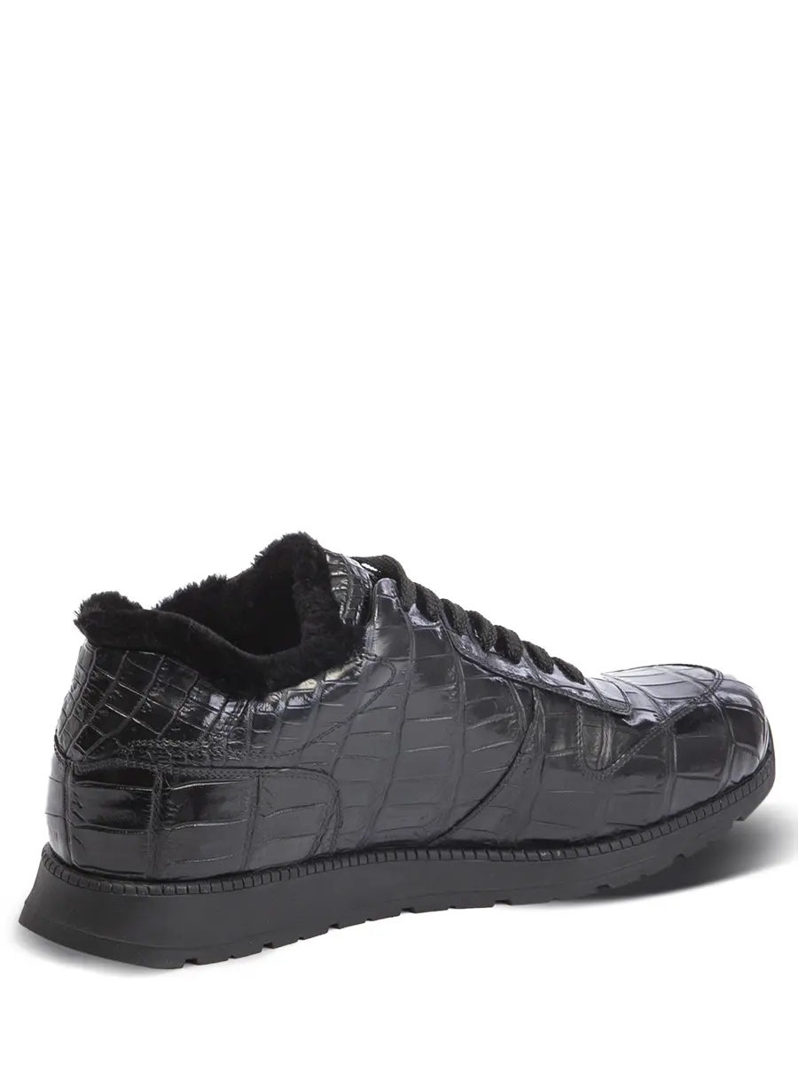 Кроссовки из кожи крокодила на меху
