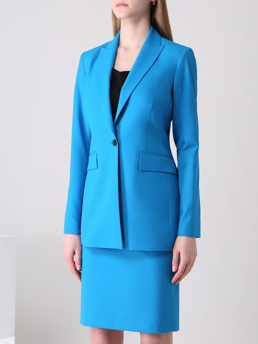 Костюм пиджак и юбка от VASSA&CO за 39 830 рублей со скидкой 30% (цвет:  голубой, артикул: V225050N/V227660N-1223 C62 Светло-Синий) - купить в  интернет-магазине VipAvenue