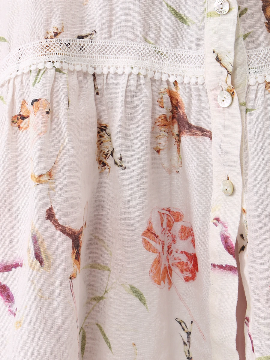 Платье льняное с принтом