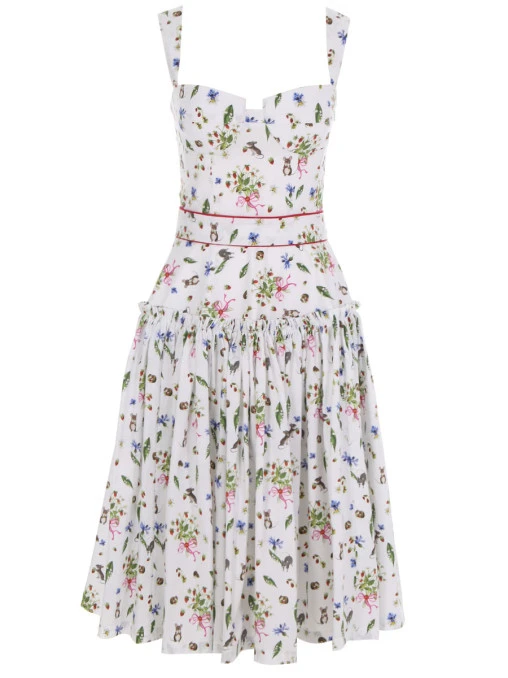 Сарафан хлопковый с принтом MASHA UMANSKAYA