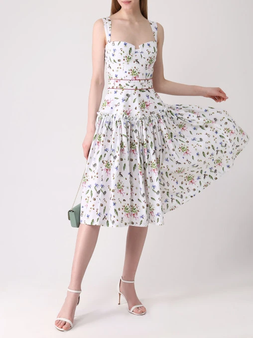 Сарафан хлопковый с принтом MASHA UMANSKAYA