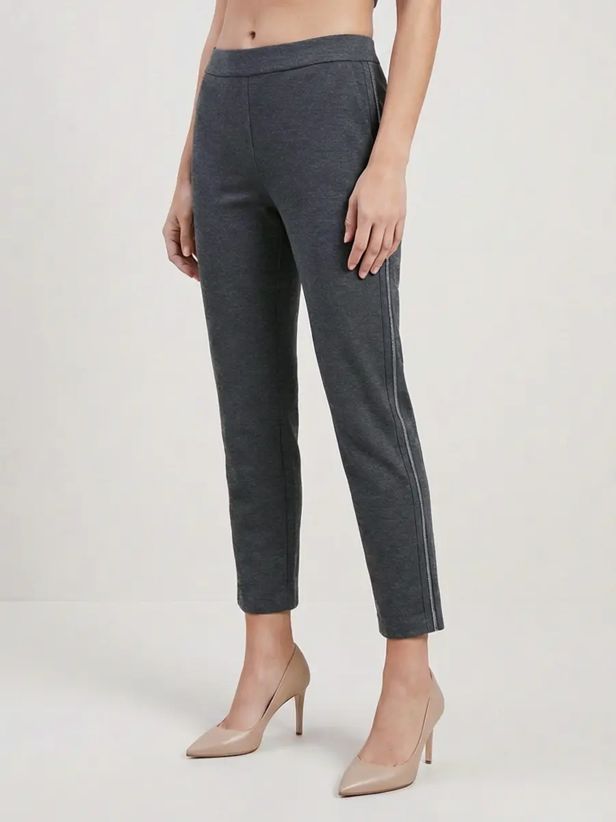 Брюки из кашемира с лампасами