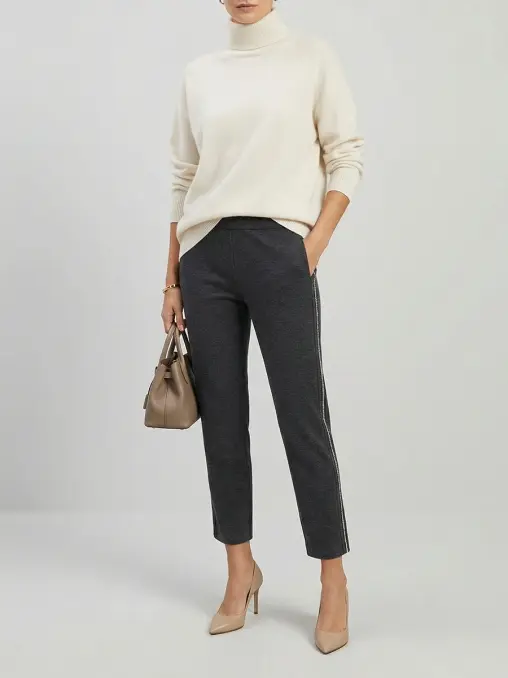 Брюки из кашемира с лампасами BRUNELLO CUCINELLI