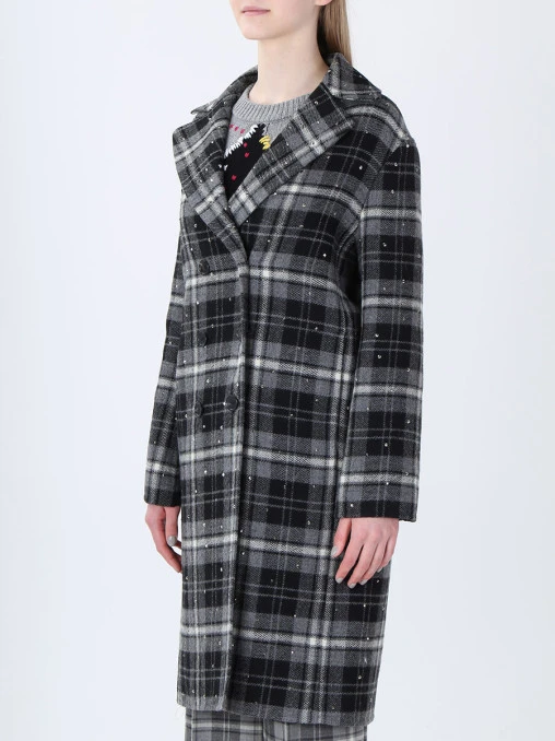 Двубортное пальто из шерсти ERMANNO SCERVINO