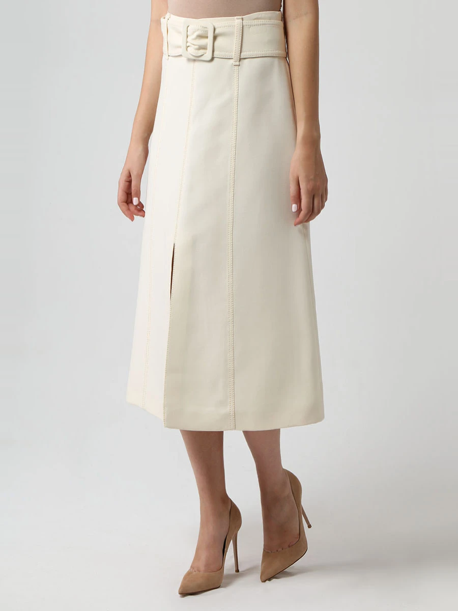 Шерстяная юбка с поясом