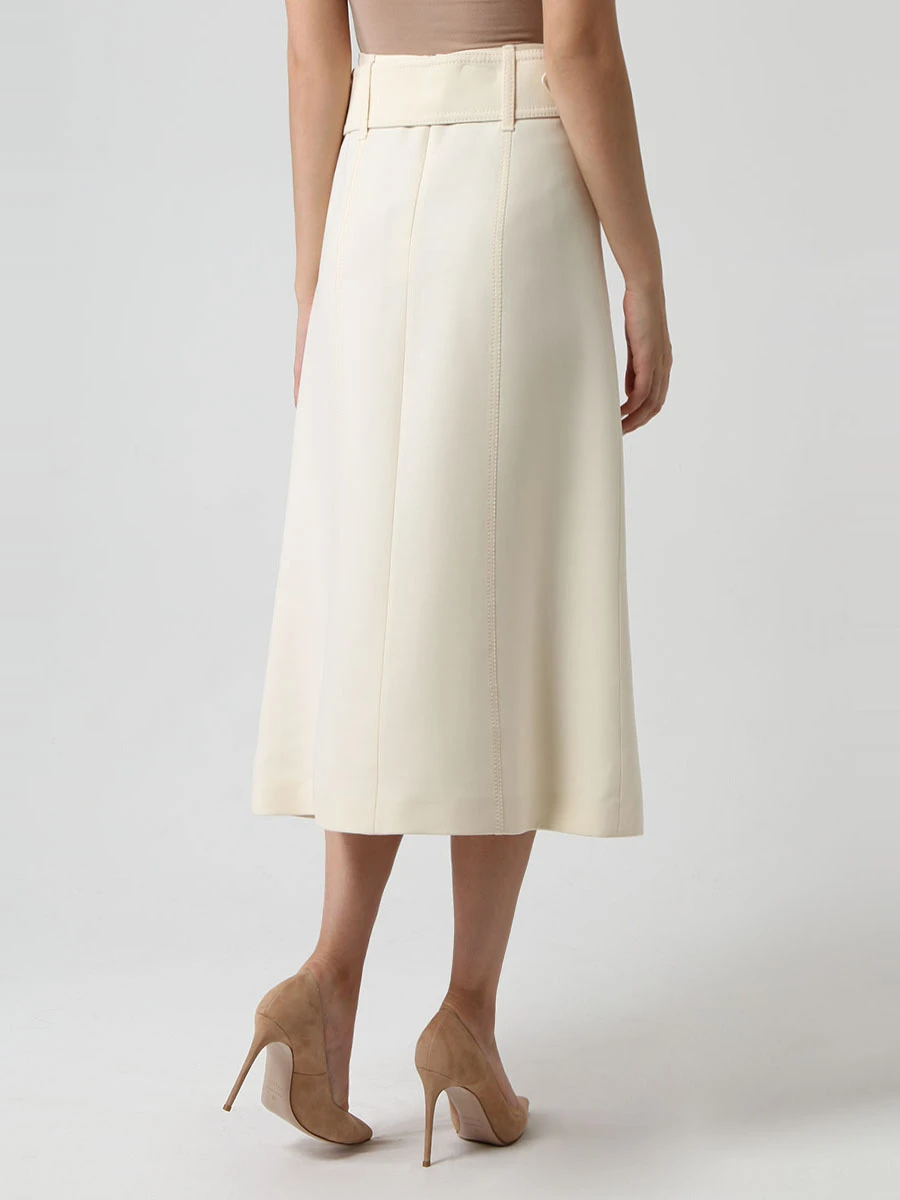 Шерстяная юбка с поясом