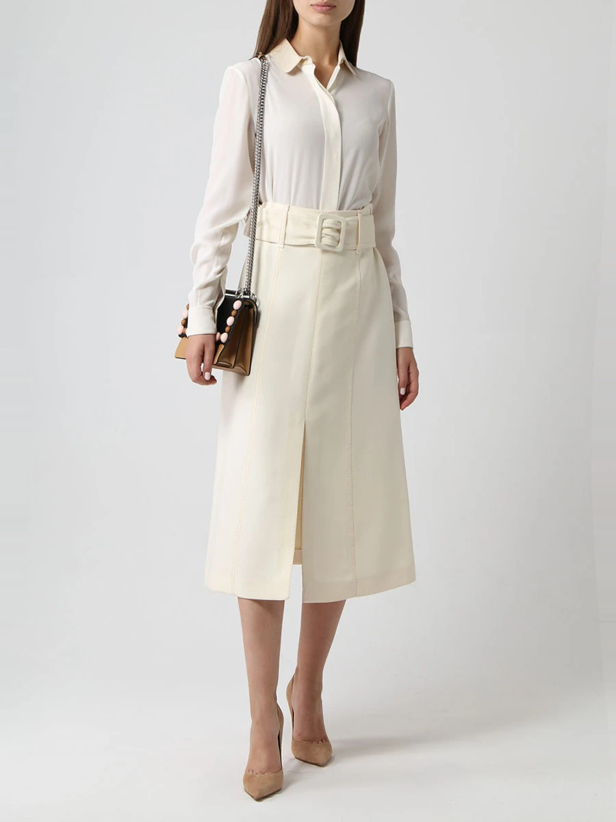 Шерстяная юбка с поясом