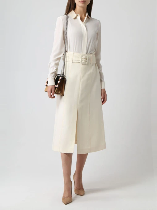 Шерстяная юбка с поясом FENDI