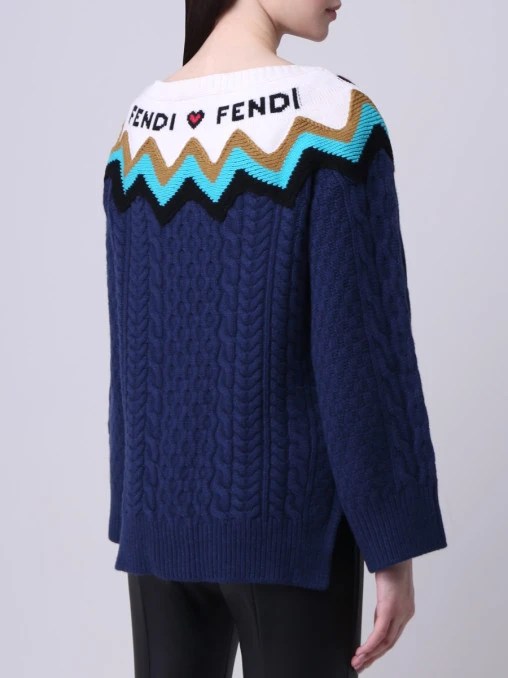Свитер шерстяной с узором FENDI