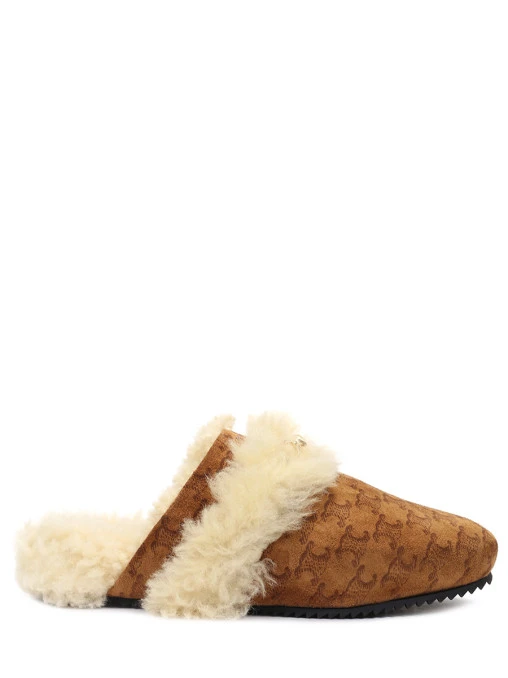 Мюли из замши на меху CELINE