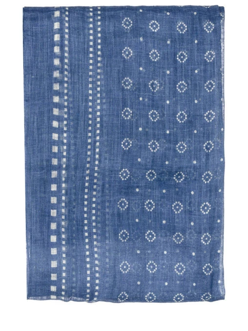 Палантин льняной с принтом BRUNELLO CUCINELLI