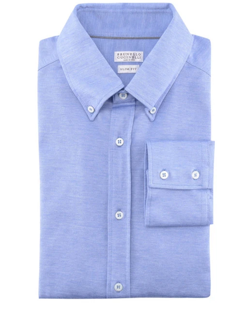 Рубашка хлопковая Slim Fit BRUNELLO CUCINELLI