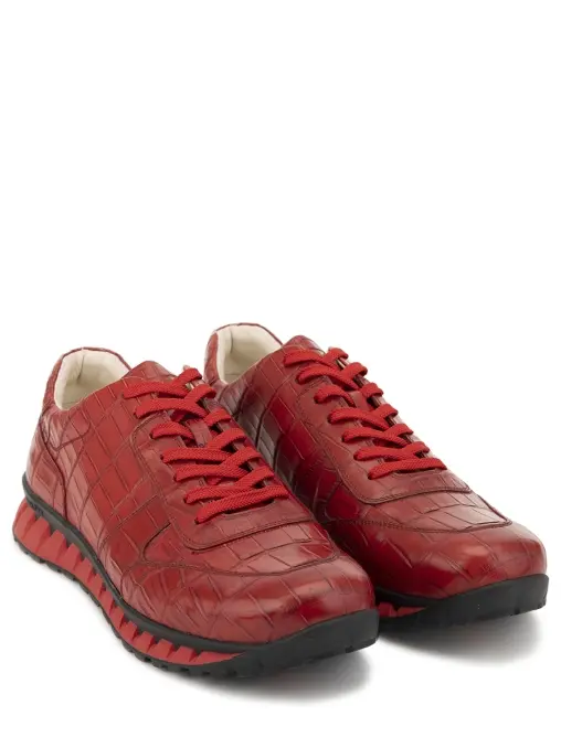 Кроссовки из кожи крокодила BARDINI