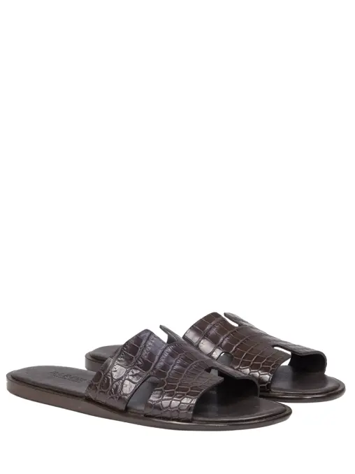 Шлепанцы из кожи крокодила BARDINI