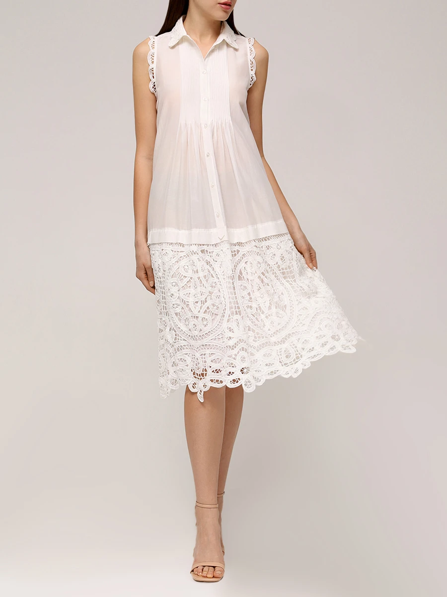 Платье хлопковое с шитьем